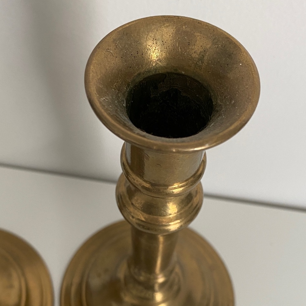 Stunning Large Brass Candlestick Holders - Picture 7 of 8